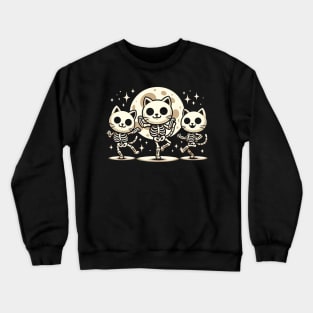 Dancing Cat Skeletons - Adorable Kitties! Crewneck Sweatshirt